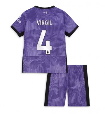 Maillot de foot Liverpool Virgil van Dijk #4 Troisième enfant 2023-24 Manches Courte (+ pantalon court)
